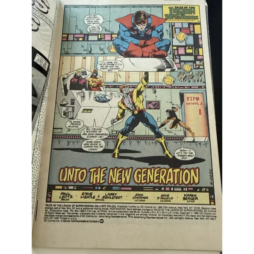 Tales of the Legion of Super-Heroes #339 1986 DC Comic VF Levitz Lightle